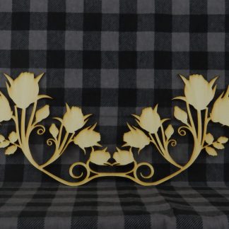 Wood Rose Swag Cutout