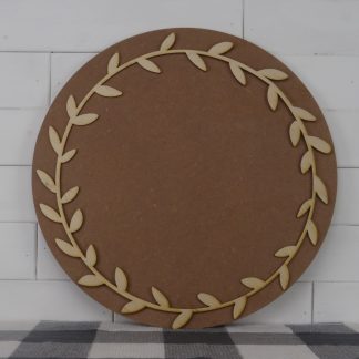 Wooden Laurel Wreath Cutout