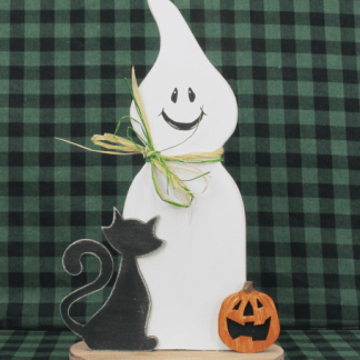 Ghost, Pumpkin, Cat on Base
