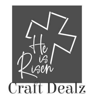 He Is Risen Slanted Cross Stencil