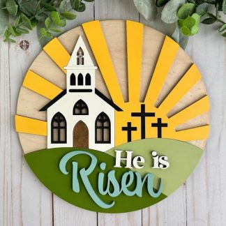 He is Risen w Church Overlay Kit