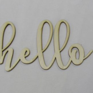 Laser Thin Script Hello 6"
