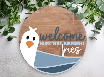 Welcome Seagull Hope You Brought Fries Overlay Kit