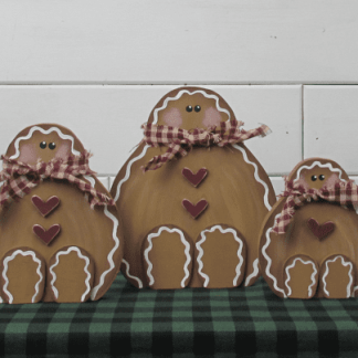 Wood Rustic Gingerbread Trio
