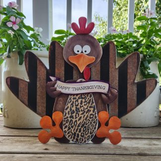 Wooden Turkey w Pumpkin Kit